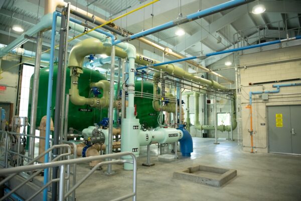 Water treatment facility interior.